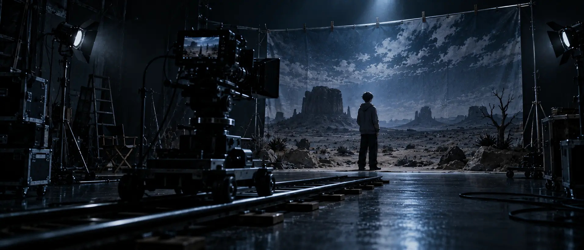 Hybrid: film the actors, generate the world